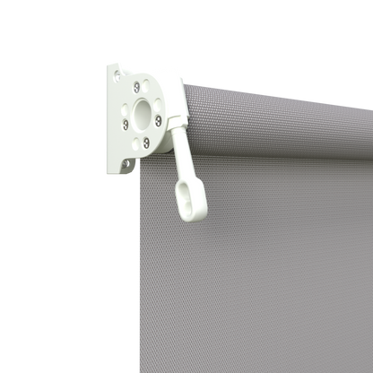 Crank Outdoor Blind - Grey Fabric with Dover White Brackets