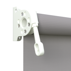 Crank Outdoor Blind - Grey Fabric with Dover White Brackets