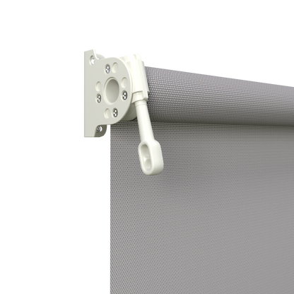 Crank Outdoor Blind - Grey Fabric with Surfmist Brackets