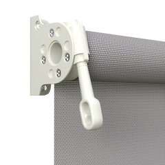 Crank Outdoor Blind - Grey Fabric with Surfmist Brackets