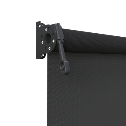 Crank Outdoor Blind - Black Fabric with Monument Brackets