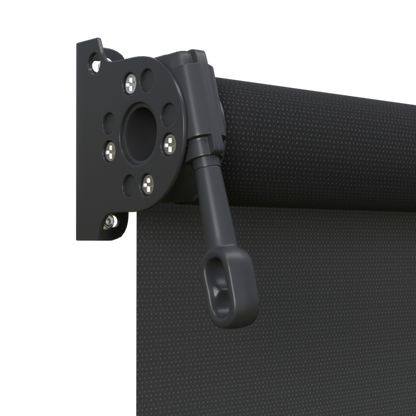 Crank Outdoor Blind - Black Fabric with Monument Brackets
