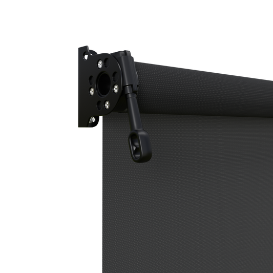 Crank Outdoor Blind - Black Fabric with Nightsky Black Brackets