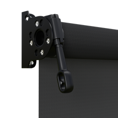 Crank Outdoor Blind - Black Fabric with Nightsky Black Brackets