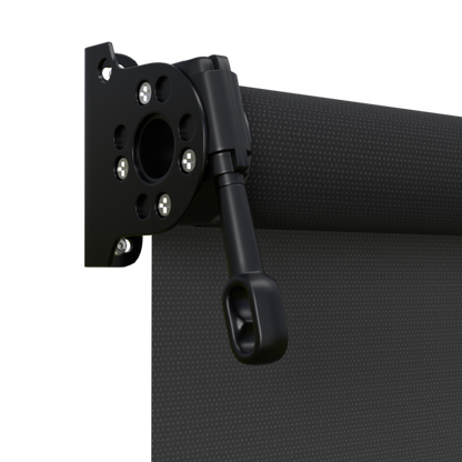 Crank Outdoor Blind - Black Fabric with Nightsky Black Brackets