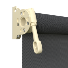 Crank Outdoor Blind - Flint Fabric with Classic Cream Brackets