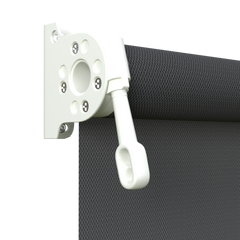 Crank Outdoor Blind - Flint Fabric with Dover White Brackets