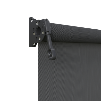 Crank Outdoor Blind - Flint Fabric with Monument Brackets