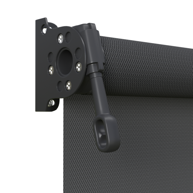 Crank Outdoor Blind - Flint Fabric with Monument Brackets