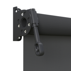 Crank Outdoor Blind - Flint Fabric with Monument Brackets