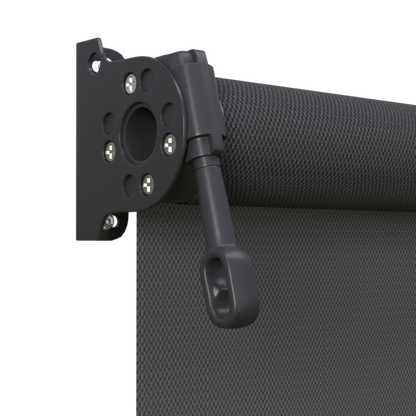 Crank Outdoor Blind - Flint Fabric with Monument Brackets