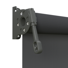 Crank Outdoor Blind - Flint Fabric with Woodland Grey Brackets