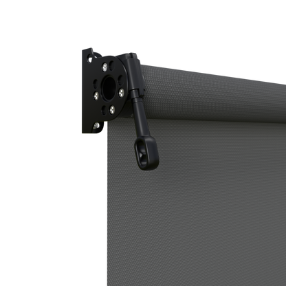 Crank Outdoor Blind - Charcoal Fabric with Nightsky Black Brackets