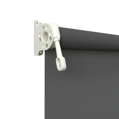 Crank Outdoor Blind - Charcoal Fabric with Surfmist Brackets