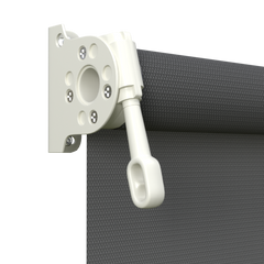 Crank Outdoor Blind - Charcoal Fabric with Surfmist Brackets