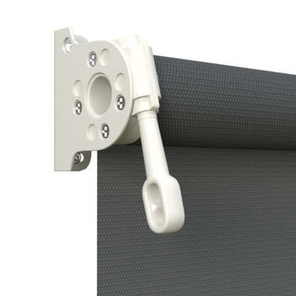 Crank Outdoor Blind - Charcoal Fabric with Surfmist Brackets