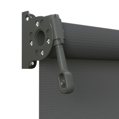 Crank Outdoor Blind - Charcoal Fabric with Woodland Grey Brackets