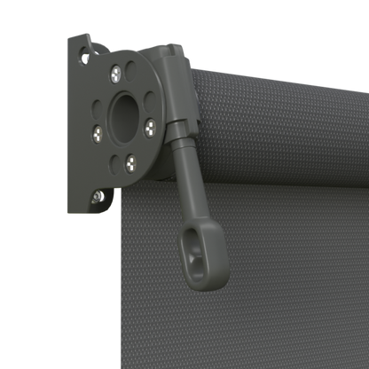 Crank Outdoor Blind - Charcoal Fabric with Woodland Grey Brackets