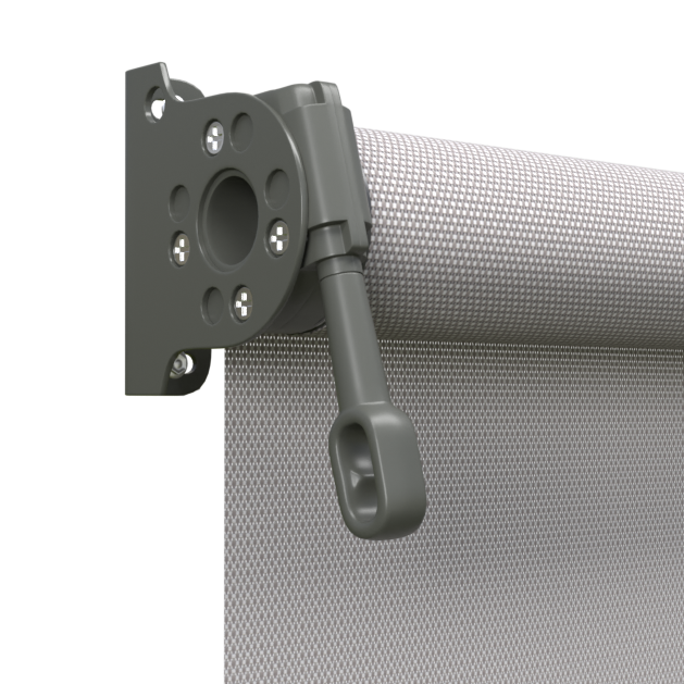 Crank Outdoor Blind - Grey Fabric with Woodland Grey Brackets