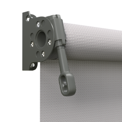 Crank Outdoor Blind - Grey Fabric with Woodland Grey Brackets