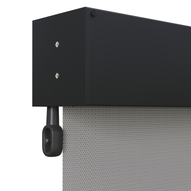 Crank Outdoor Blind - Grey Fabric with Monument Fully Enclosed Pelmet
