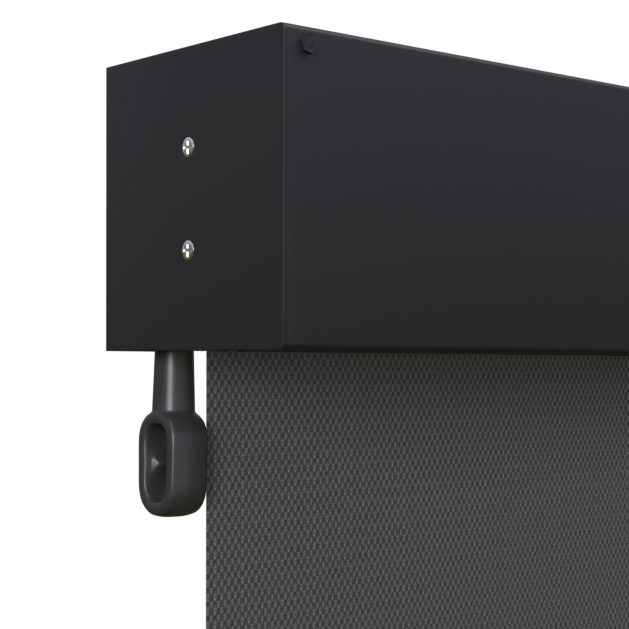 Crank Outdoor Blind - Flint Fabric with Monument Fully Enclosed Pelmet
