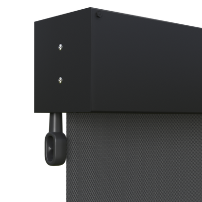 Crank Outdoor Blind - Flint Fabric with Monument Fully Enclosed Pelmet