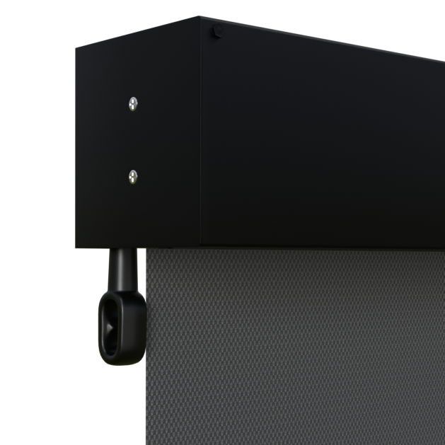 Crank Outdoor Blind - Flint Fabric with Nightsky Black Fully Enclosed Pelmet