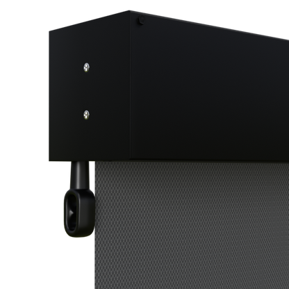 Crank Outdoor Blind - Flint Fabric with Nightsky Black Fully Enclosed Pelmet