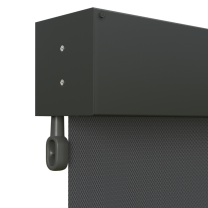 Crank Outdoor Blind - Flint Fabric with Woodland Grey Fully Enclosed Pelmet