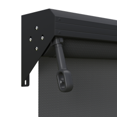 Crank Outdoor Blind - Flint Fabric with Monument Semi-Enclosed Pelmet