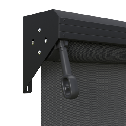 Crank Outdoor Blind - Flint Fabric with Monument Semi-Enclosed Pelmet